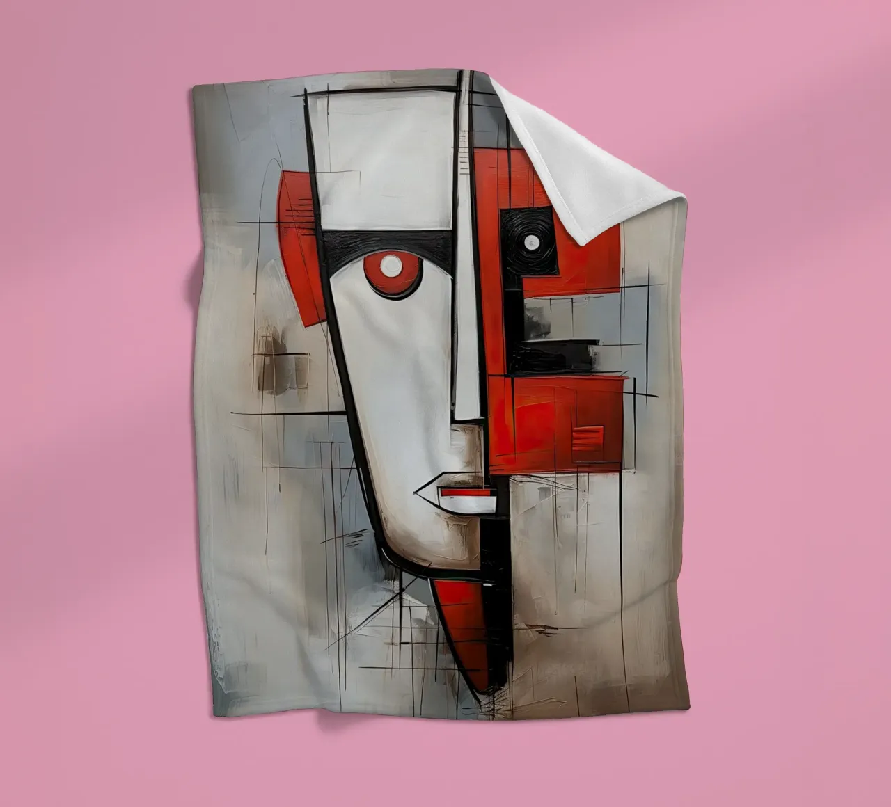 Abstract face fleece blanket by Imagine