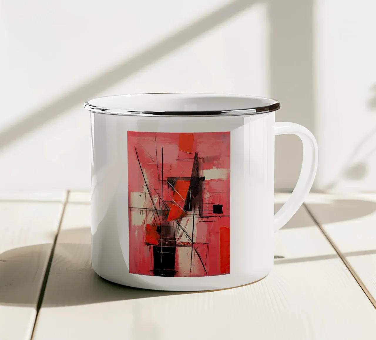 Astratto rood 8 tazza in smalto da Imagine