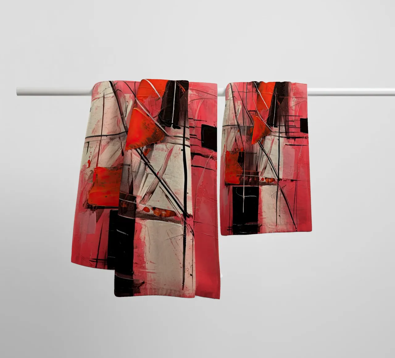 Abstract rood 8 towel by Imagine