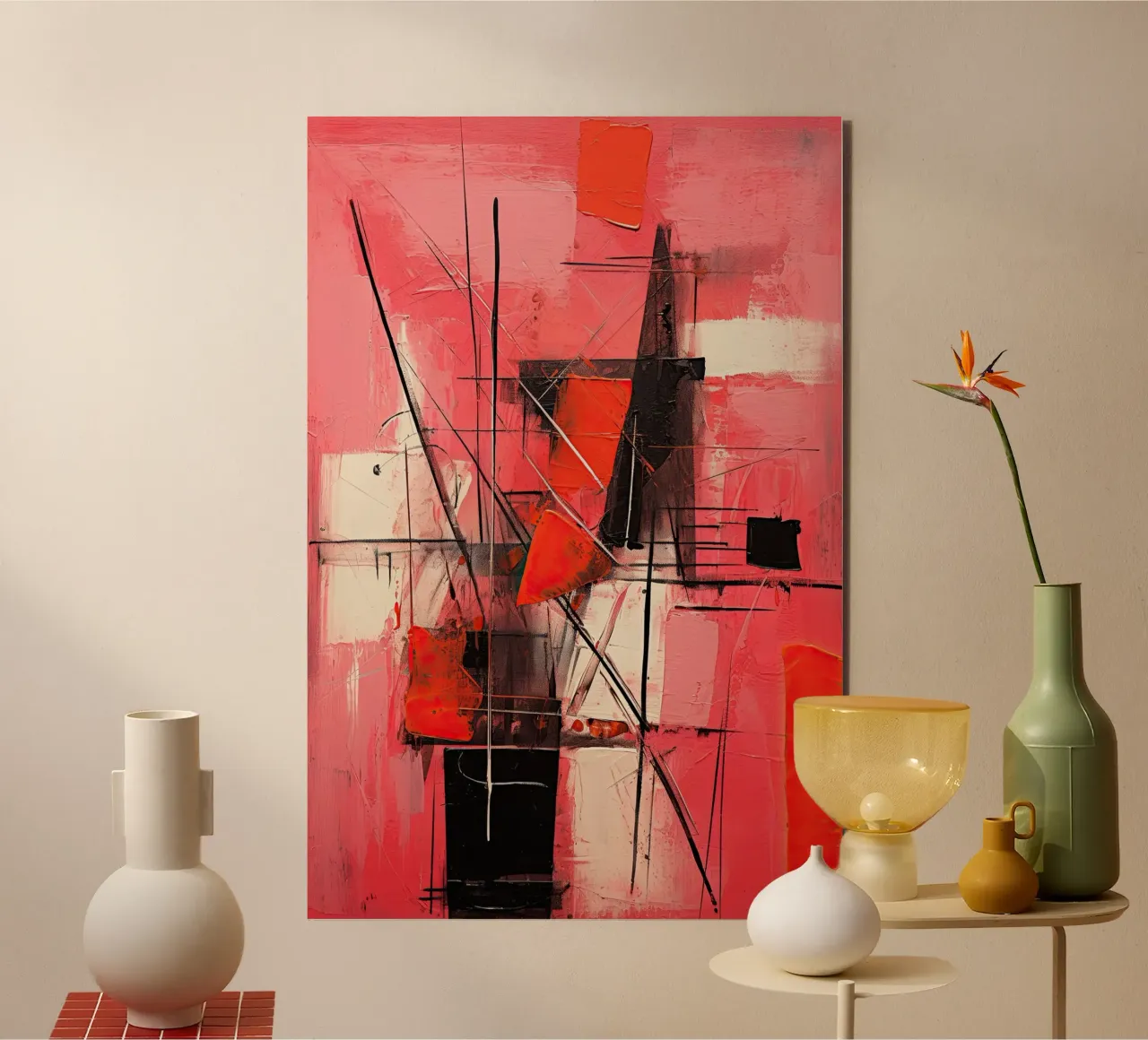 Abstract rood 8 alu-dibond by Imagine