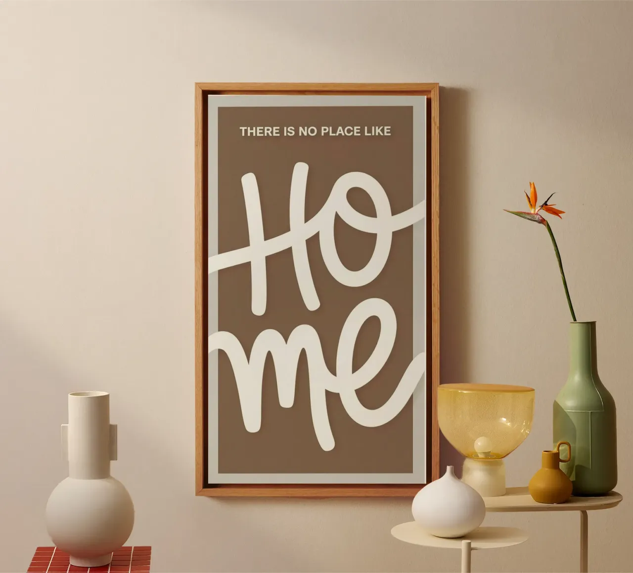 NO PLACE LIKE HOME canvas met Baklijst van 20 Farben