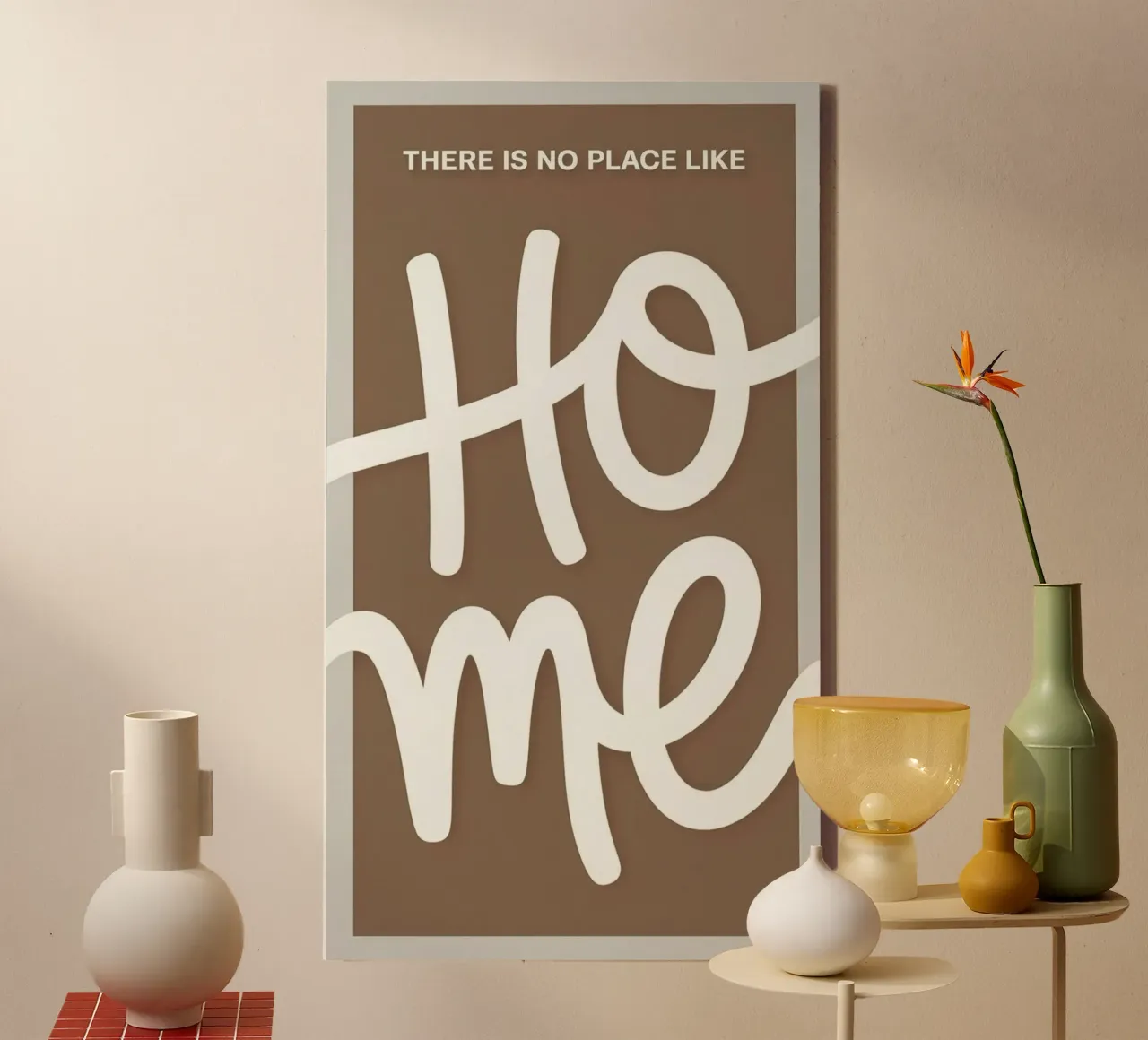 NO PLACE LIKE HOME canvas met Baklijst van 20 Farben