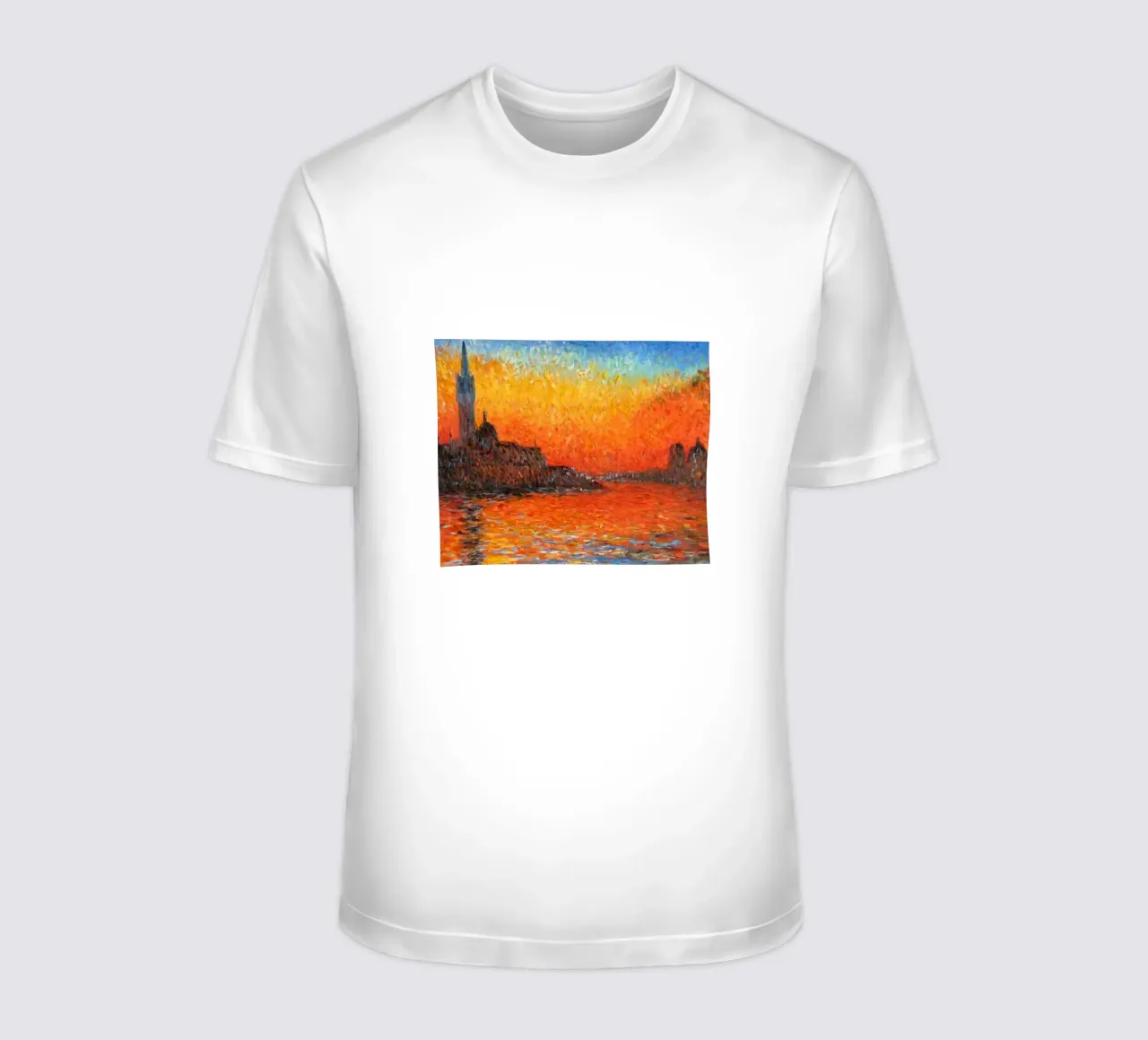 vue mercusuar coucher de soleil soir claude monet t-shirt de belong shop