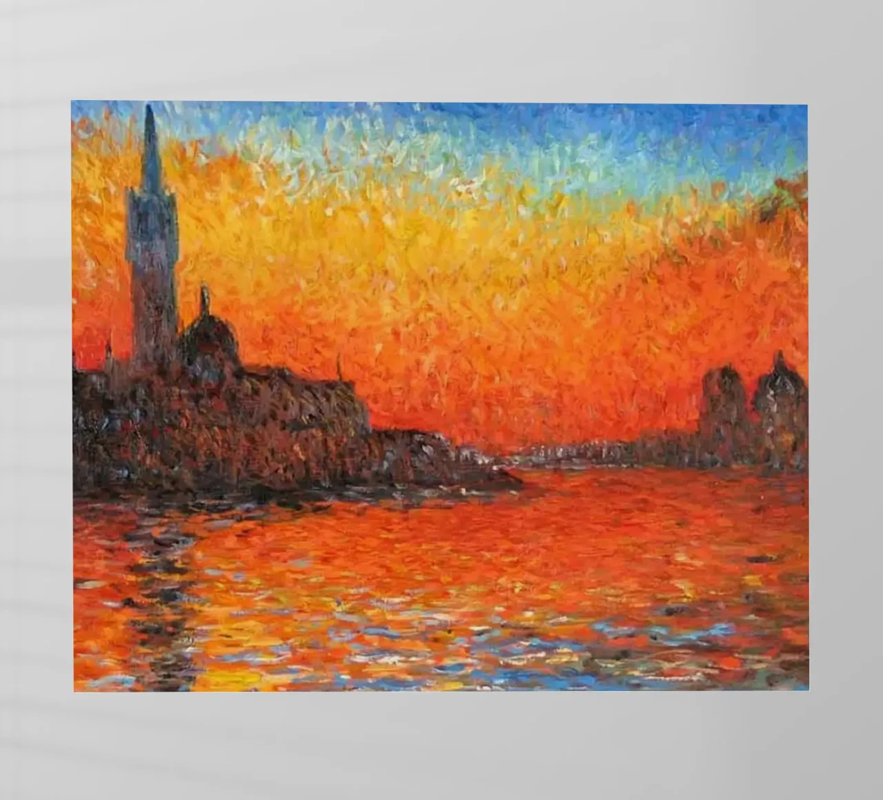 vista mercusuar tramonto sera claude monet pellicola backlit da belong shop