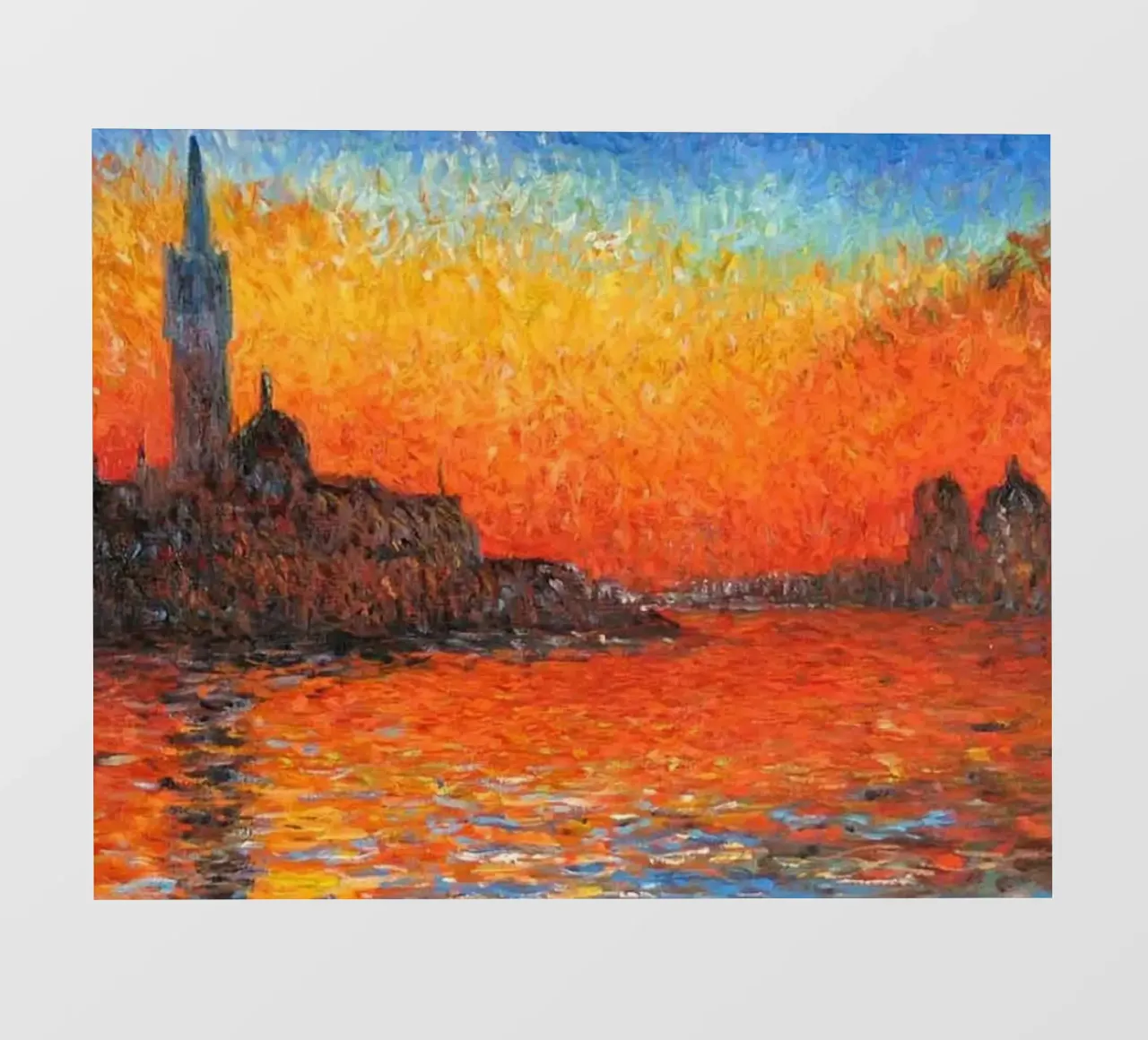 vista mercusuar tramonto sera claude monet pellicola backlit da belong shop