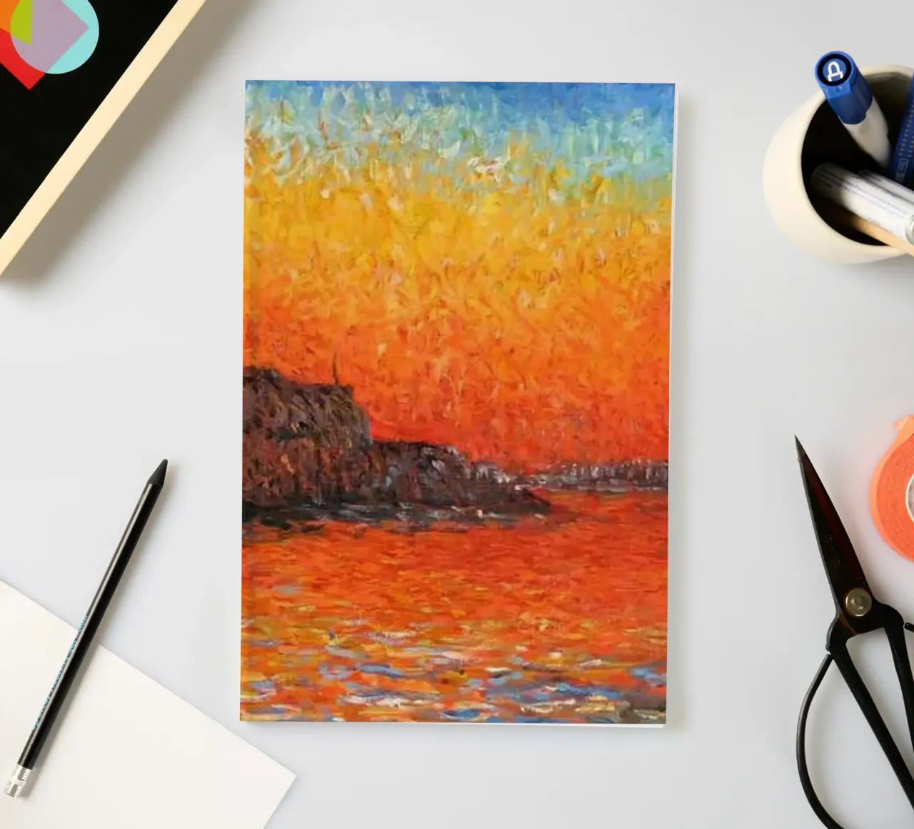 vue mercusuar coucher de soleil soir claude monet carnet de notes de belong shop