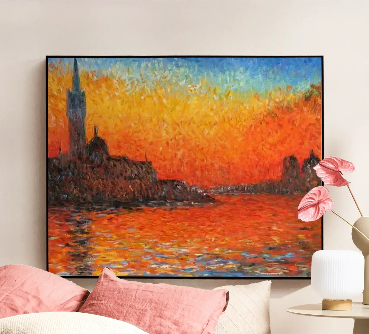vista mercusuar atardecer claude monet metacrilato de belong shop
