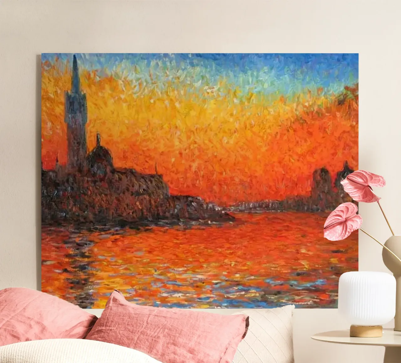 vista mercusuar atardecer claude monet metacrilato de belong shop