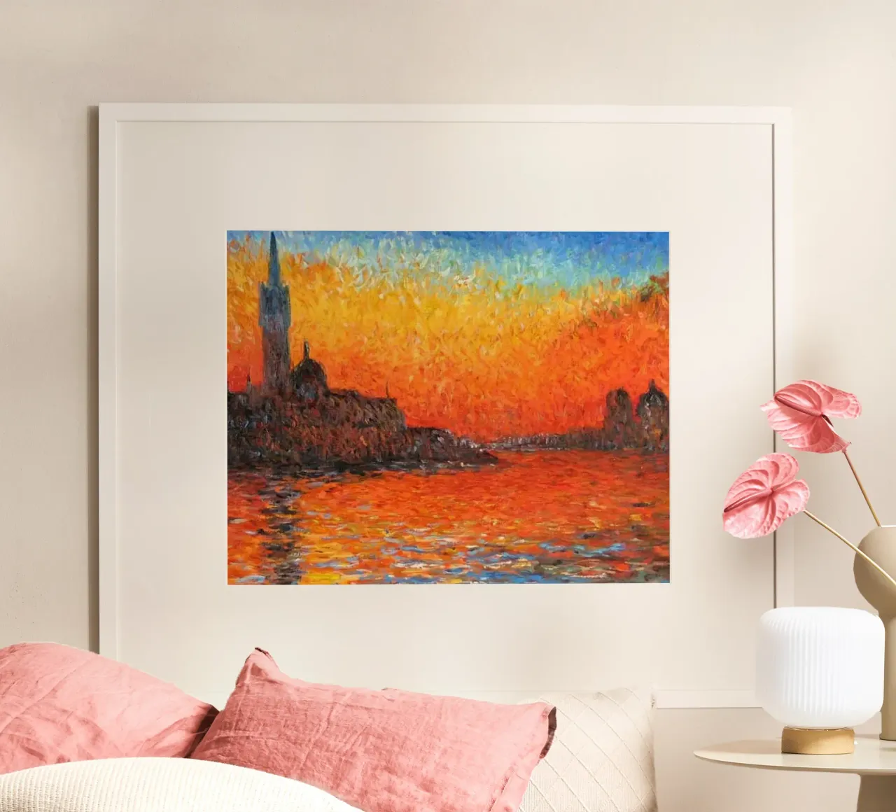 vue mercusuar coucher de soleil soir claude monet poster de belong shop
