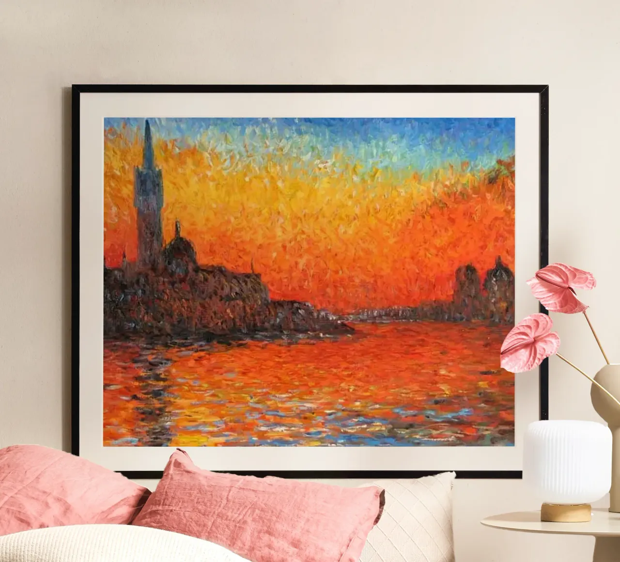 vue mercusuar coucher de soleil soir claude monet hahnemühle de belong shop