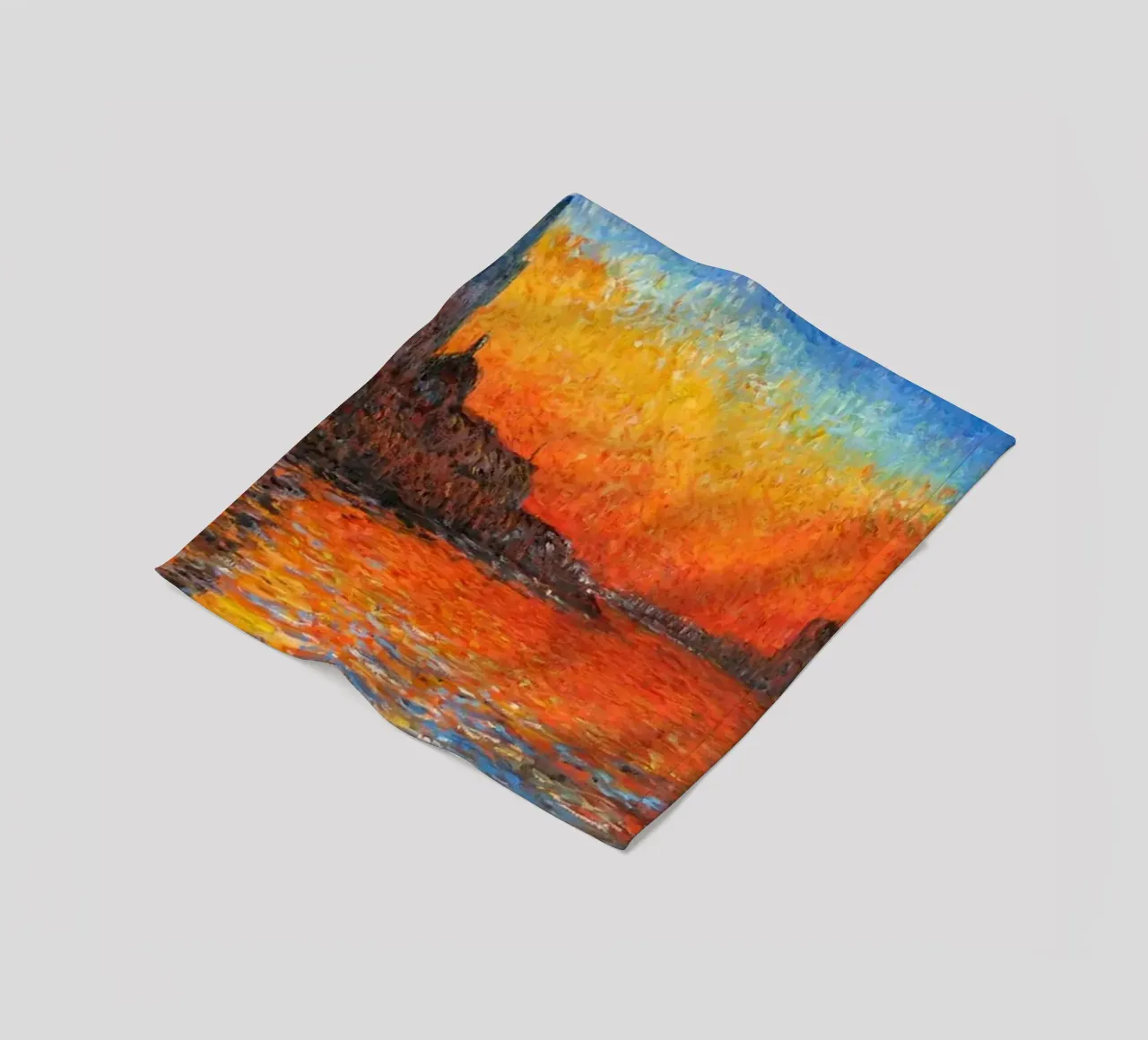 vue mercusuar coucher de soleil soir claude monet plaid polaire de belong shop