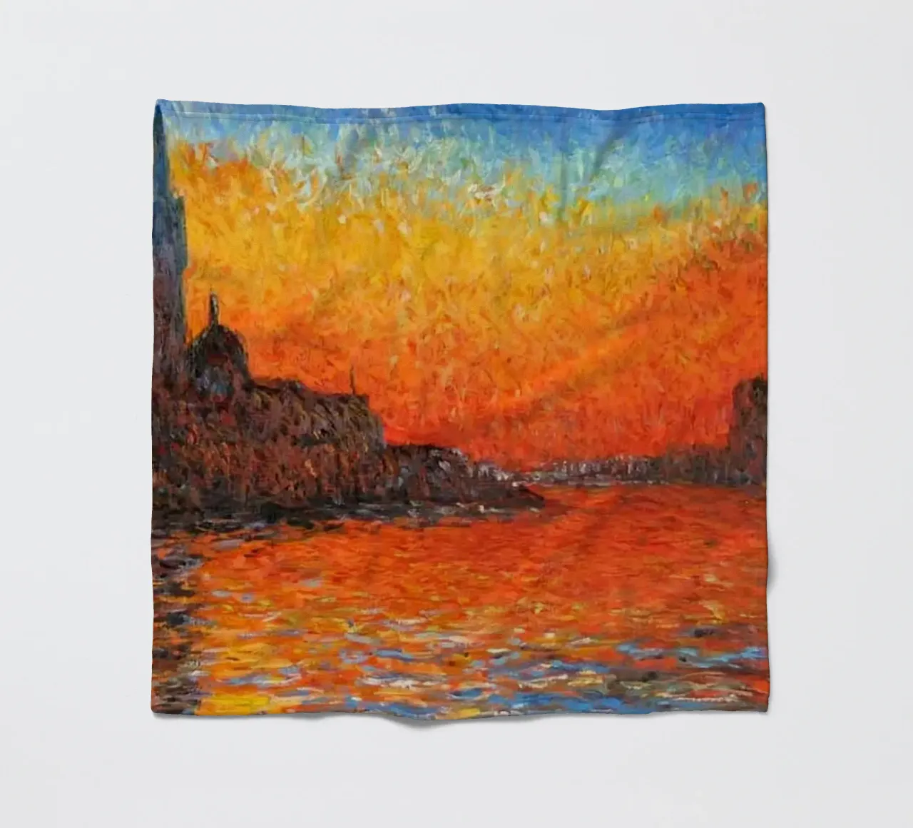 vue mercusuar coucher de soleil soir claude monet plaid polaire de belong shop