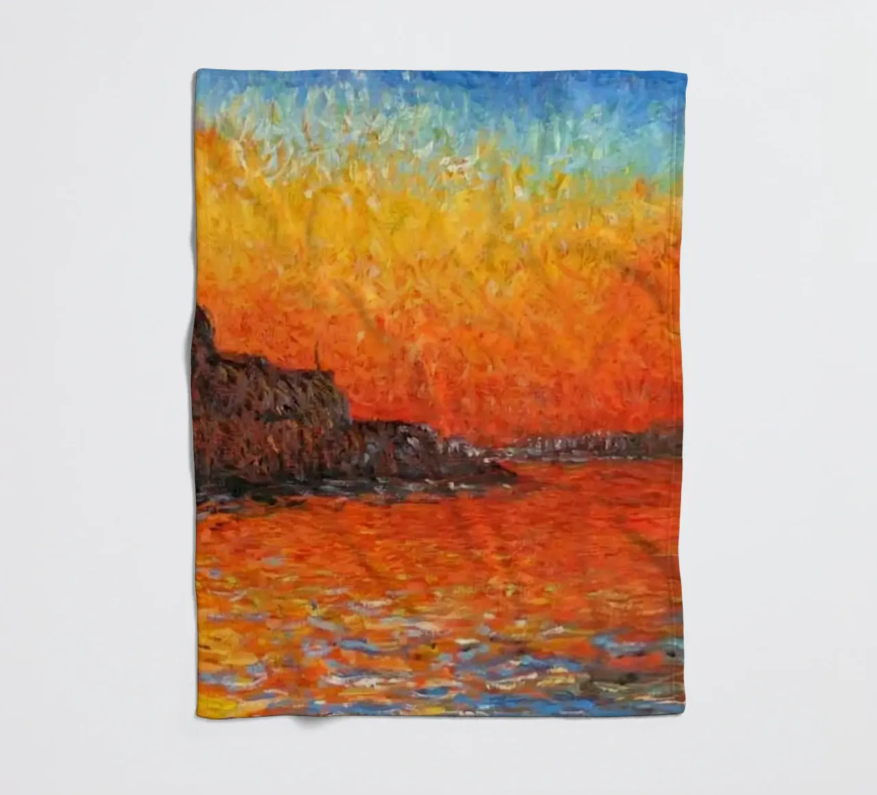 vue mercusuar coucher de soleil soir claude monet plaid polaire de belong shop
