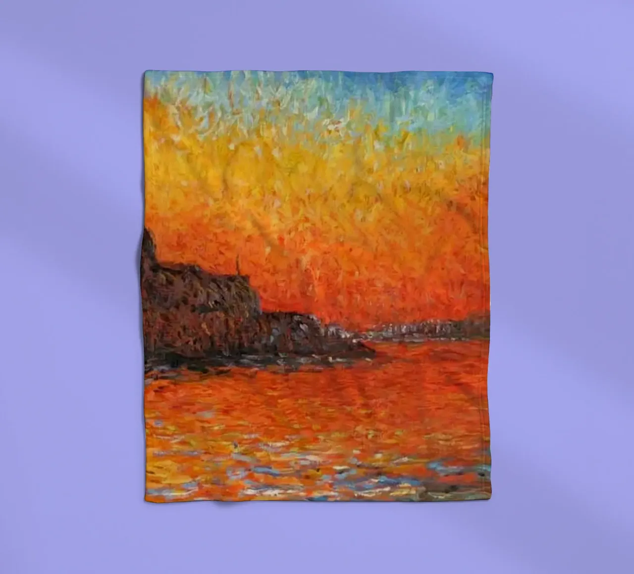 vue mercusuar coucher de soleil soir claude monet plaid polaire de belong shop