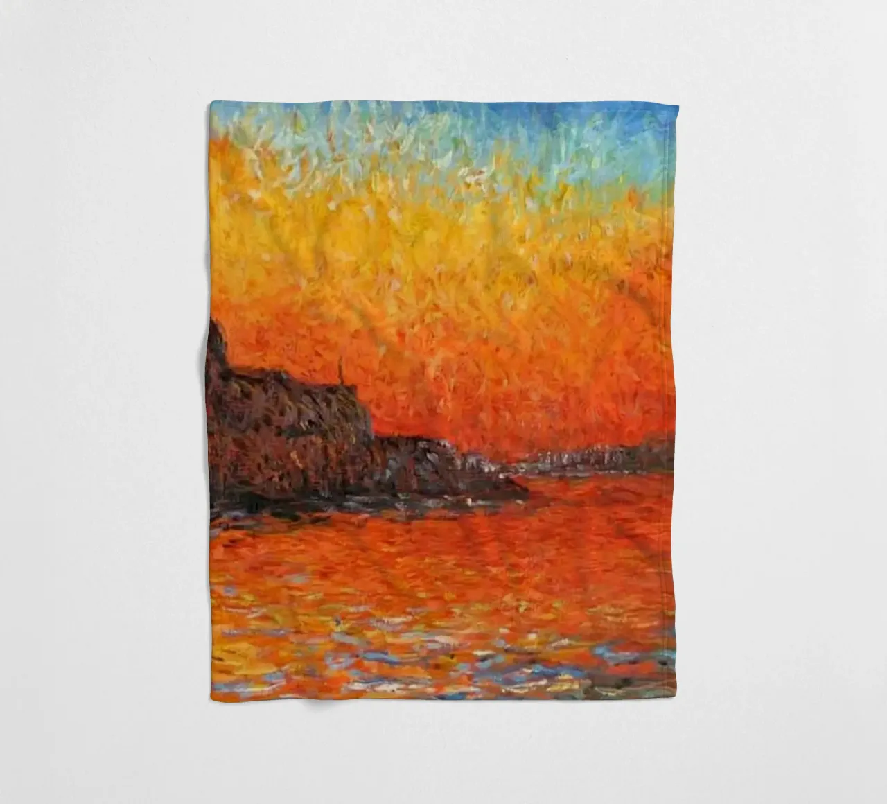 vue mercusuar coucher de soleil soir claude monet plaid polaire de belong shop