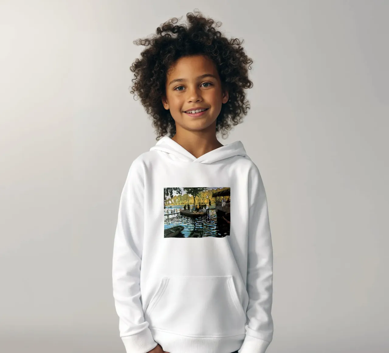 incontro sociale riflessione in riva al lago claude monet felpa bambino con cappuccio da belong shop