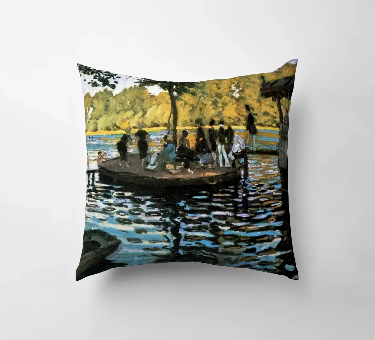 incontro sociale riflessione in riva al lago claude monet cuscino da belong shop