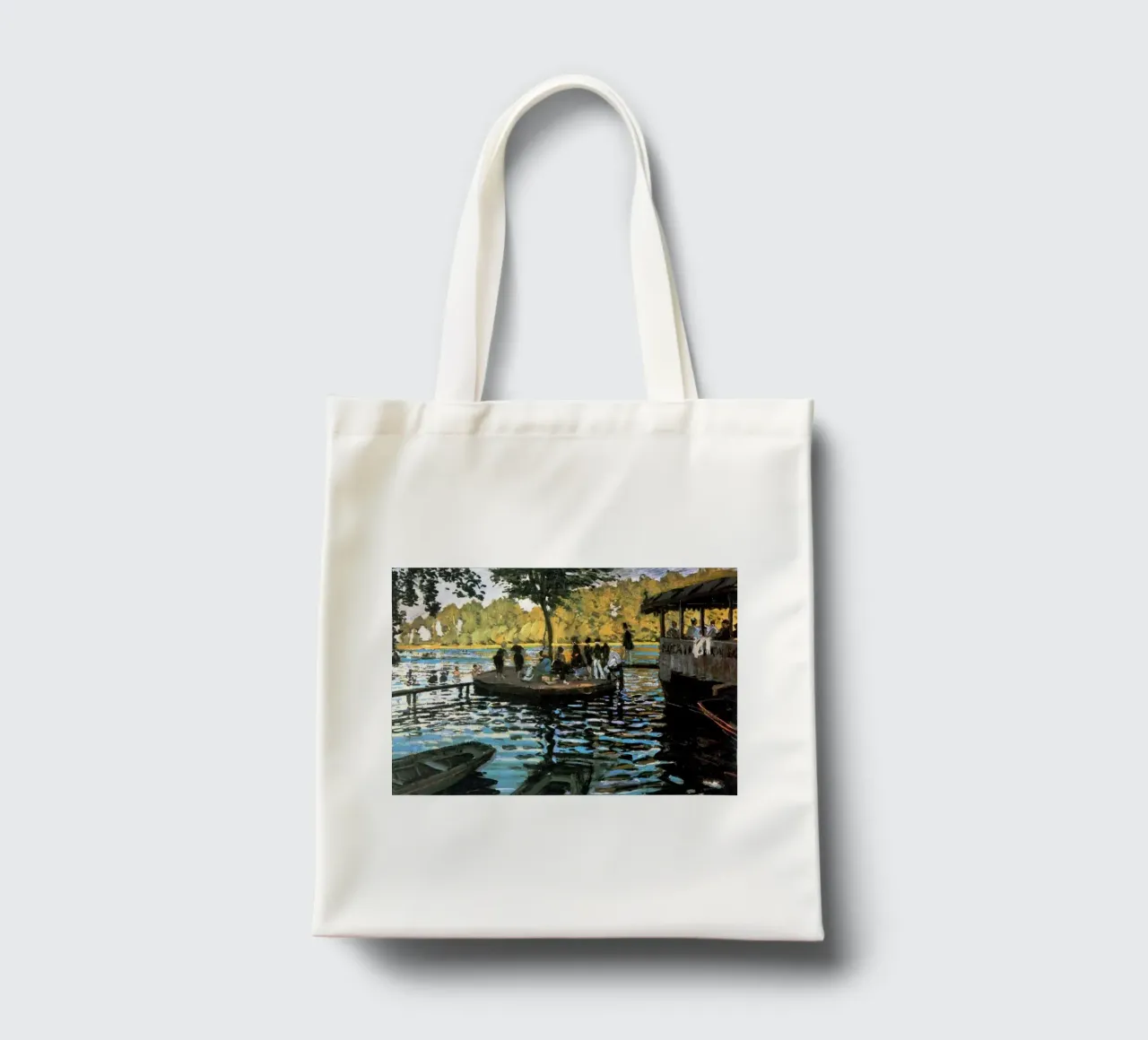 incontro sociale riflessione in riva al lago claude monet borsa in juta da belong shop