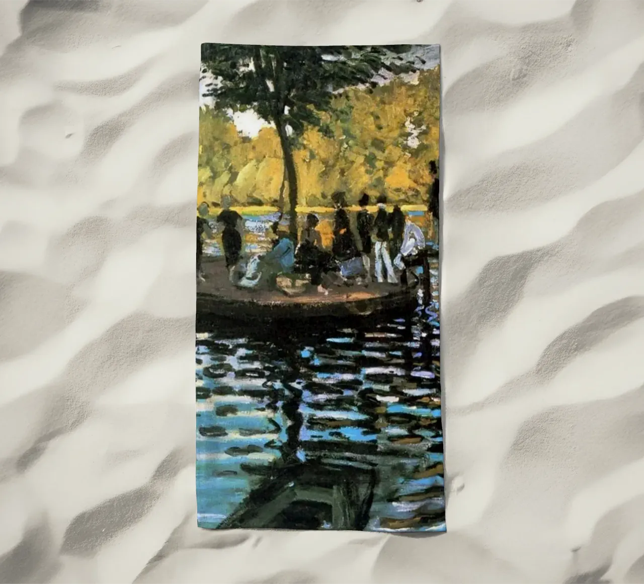 incontro sociale riflessione in riva al lago claude monet telo mare da belong shop