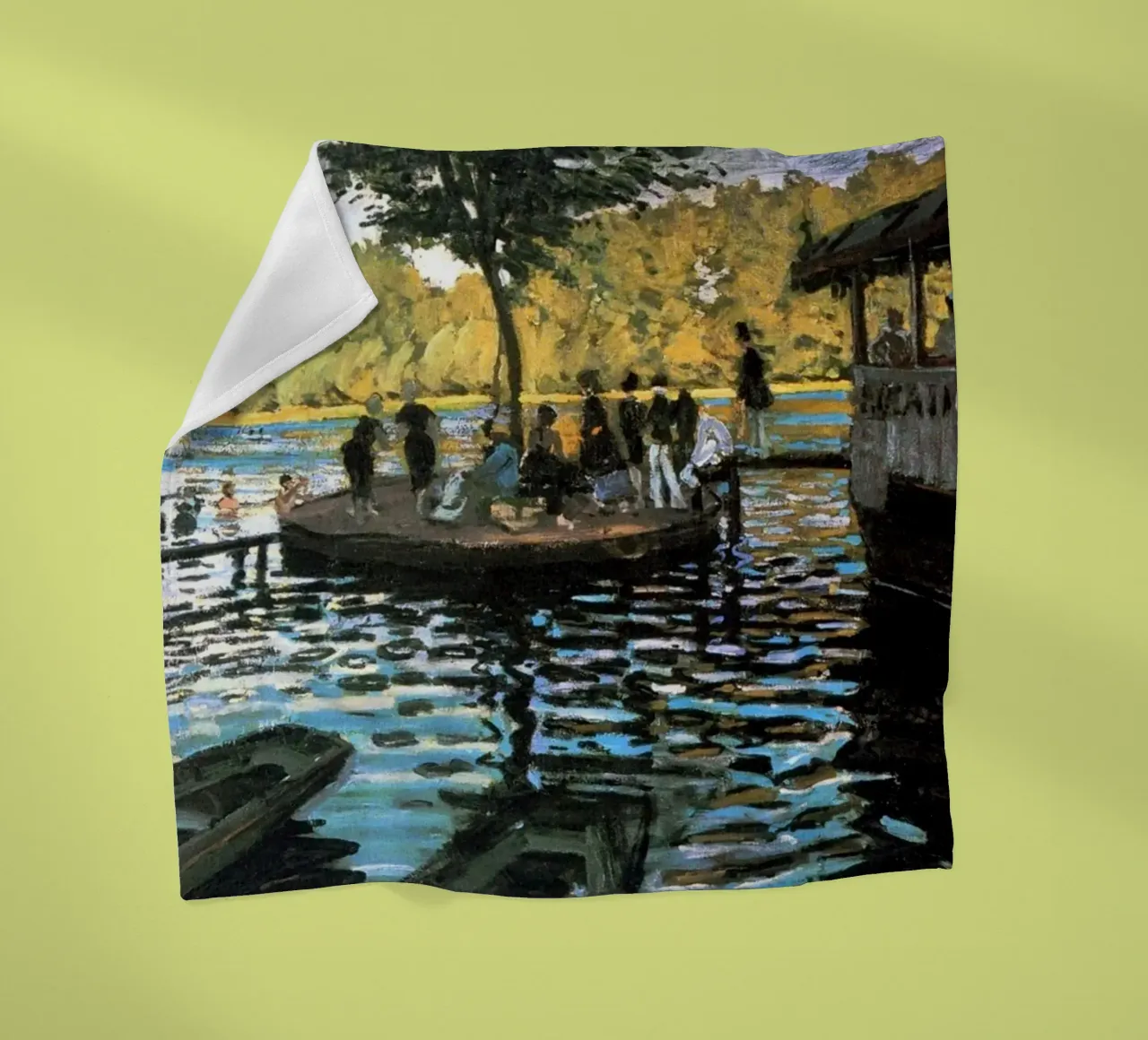 incontro sociale riflessione in riva al lago claude monet coperta in pile da belong shop