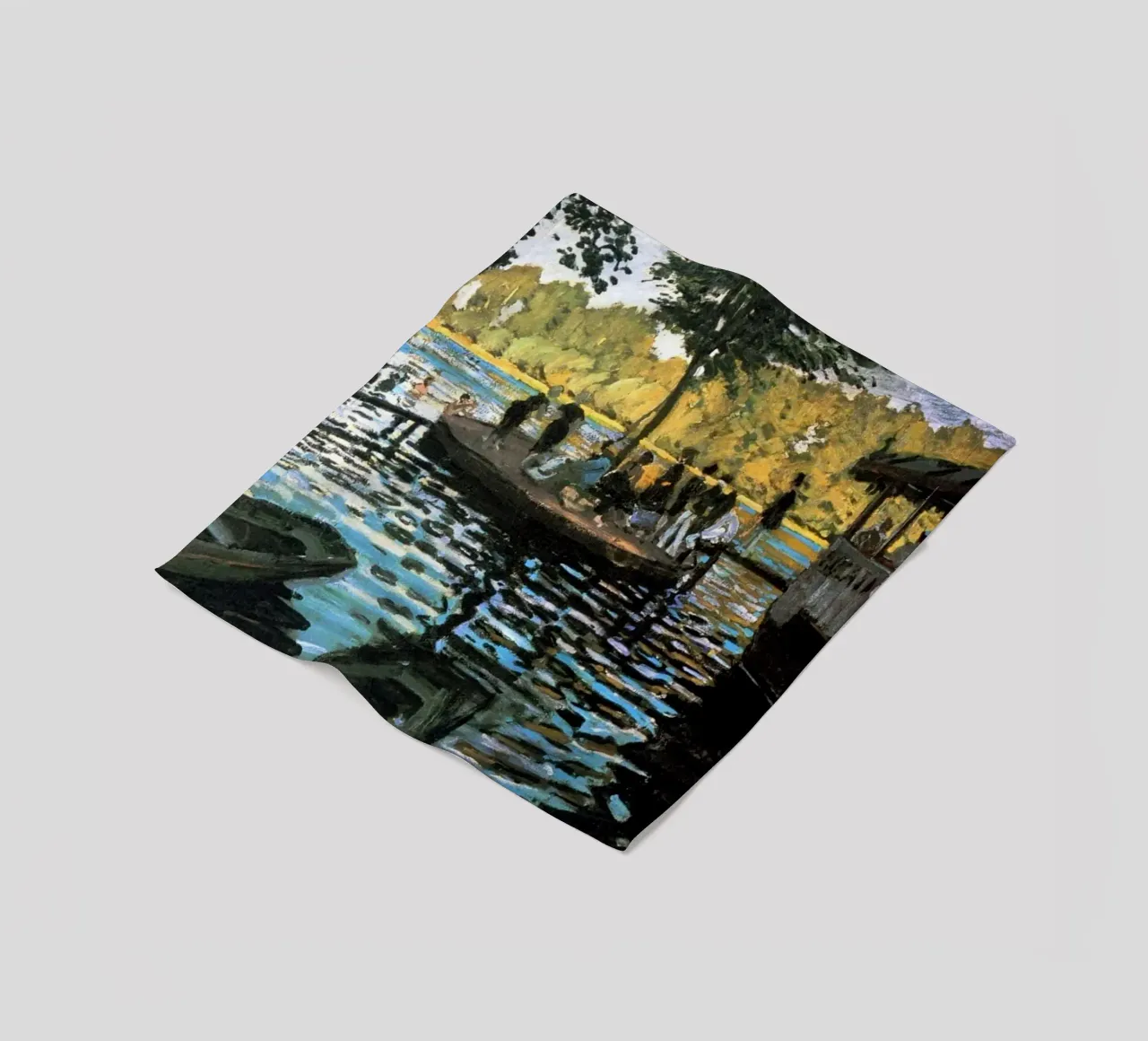incontro sociale riflessione in riva al lago claude monet coperta in pile da belong shop
