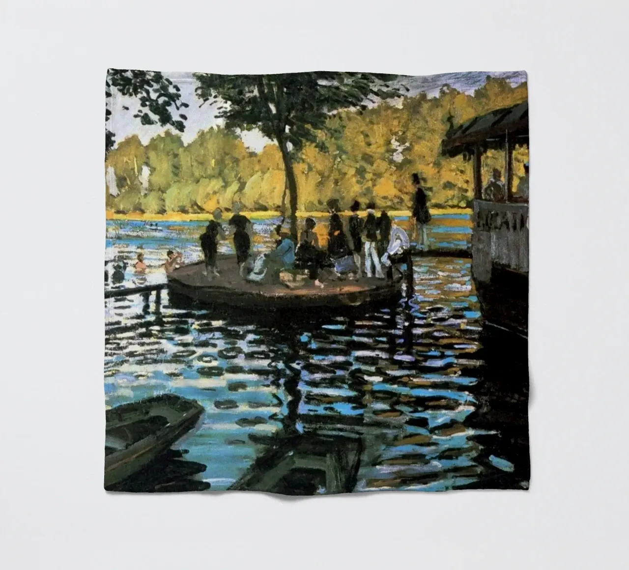 incontro sociale riflessione in riva al lago claude monet coperta in pile da belong shop