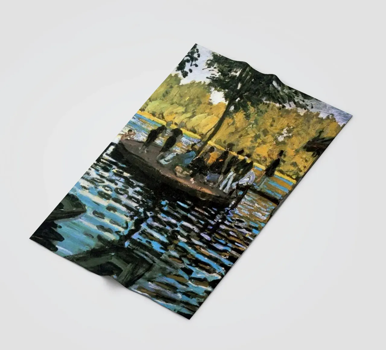 incontro sociale riflessione in riva al lago claude monet coperta in pile da belong shop