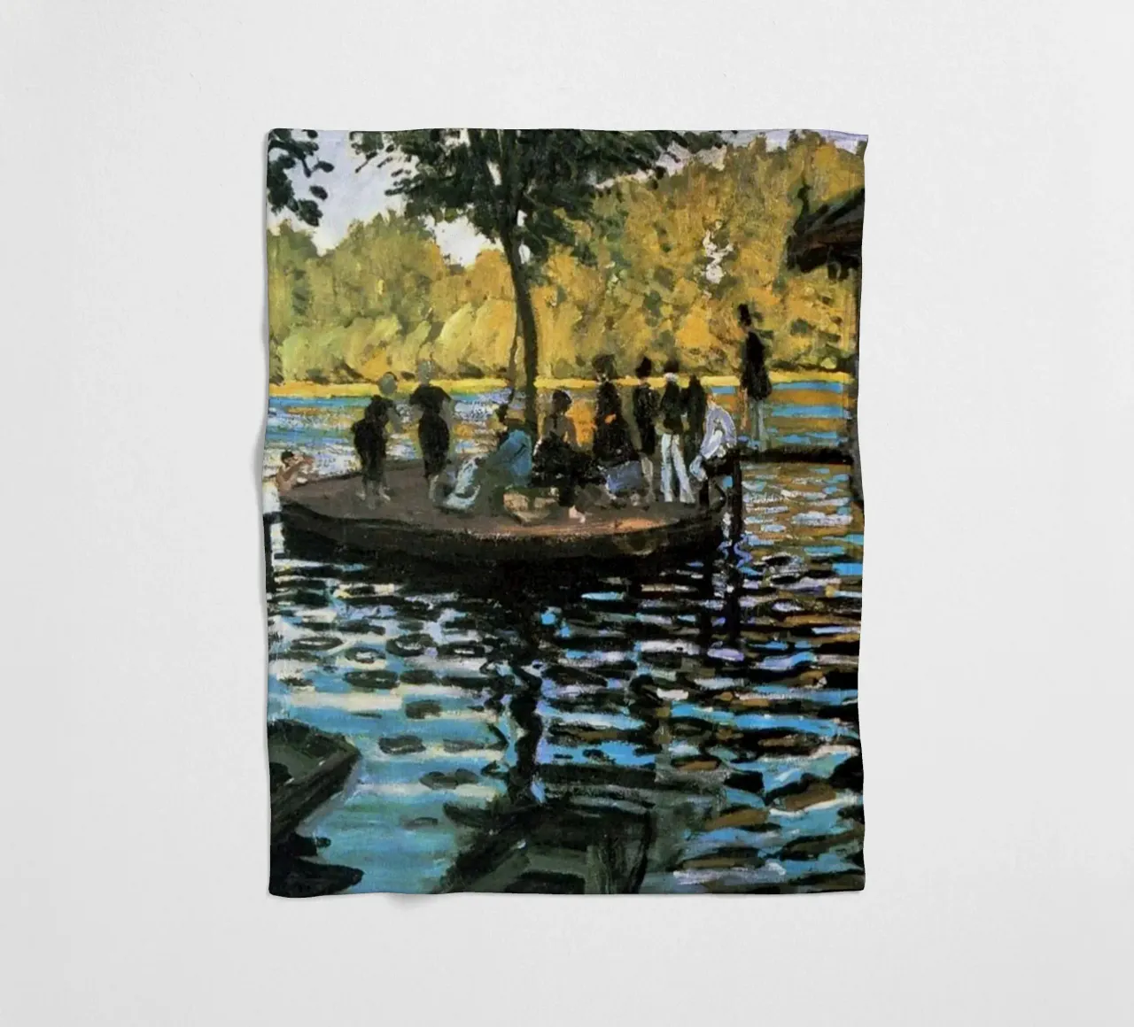 incontro sociale riflessione in riva al lago claude monet coperta in pile da belong shop