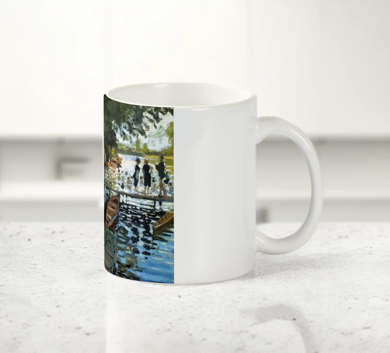 scalo in barca sulle rive del fiume claude monet tazza in ceramica da belong shop