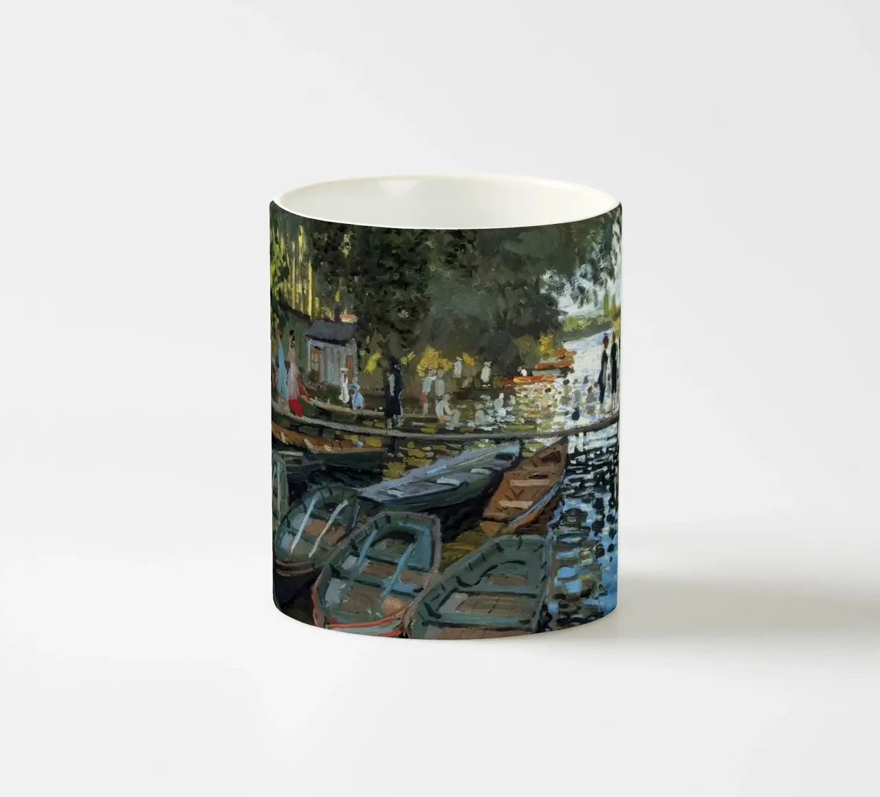 scalo in barca sulle rive del fiume claude monet tazza in ceramica da belong shop