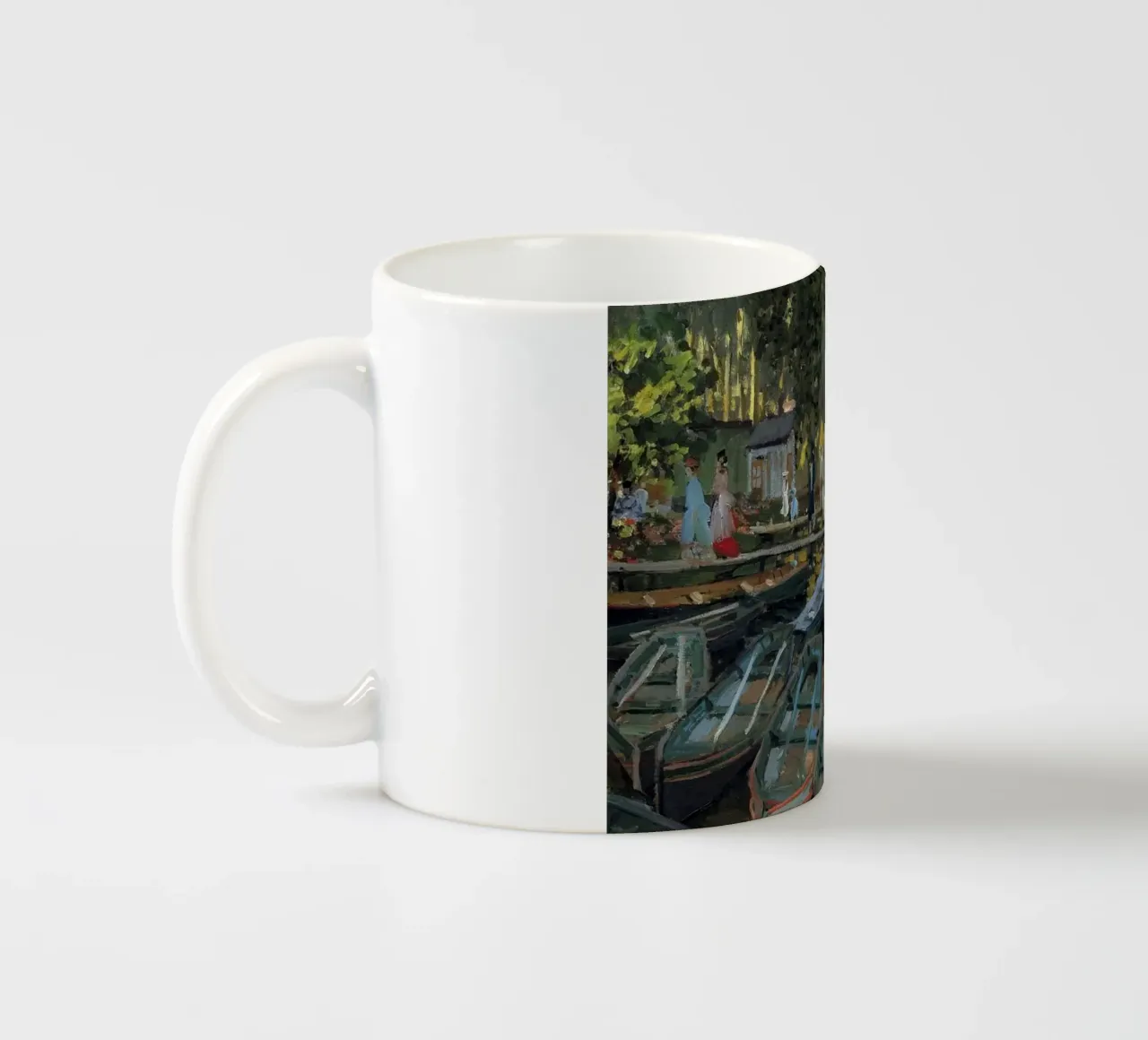 scalo in barca sulle rive del fiume claude monet tazza in ceramica da belong shop