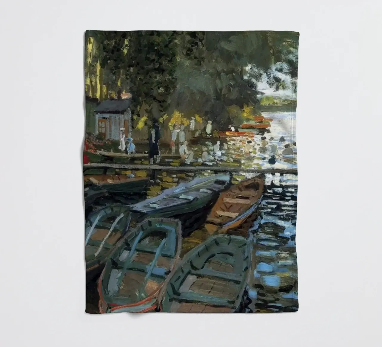 scalo in barca sulle rive del fiume claude monet coperta in pile da belong shop