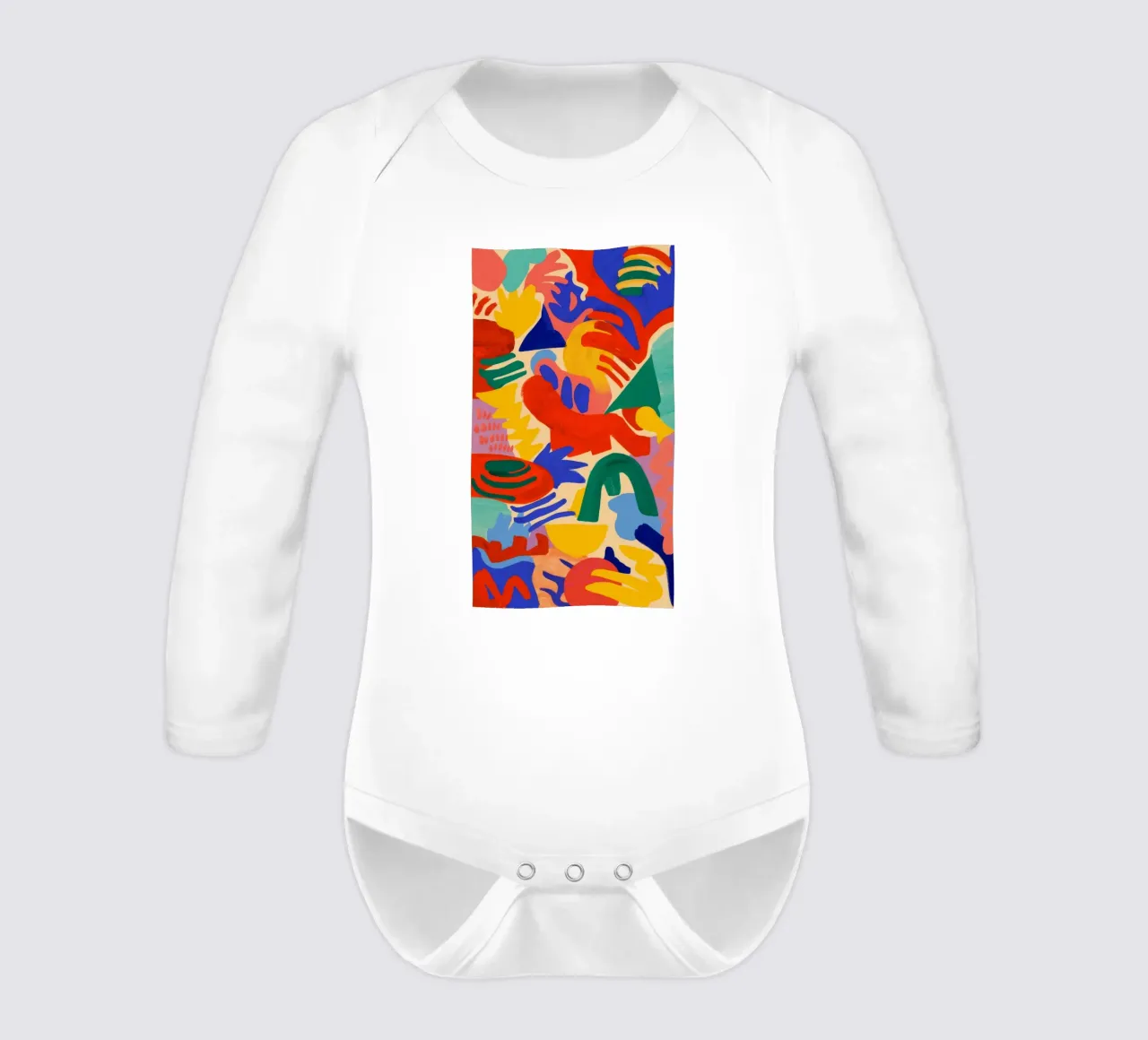 Abstract Bloom Burst long-sleeve baby romper by Zep Layers