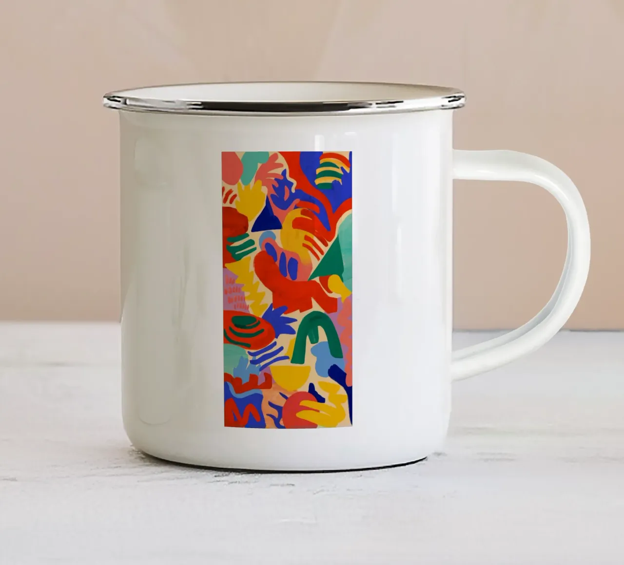 Ráfaga de flores abstractas taza de esmalte de Zep Layers