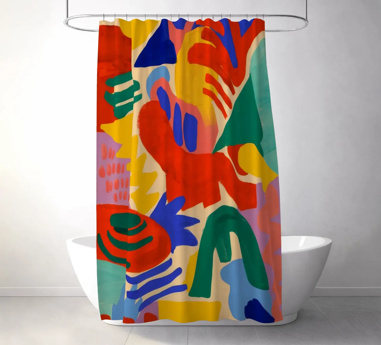Abstract Bloom Burst shower curtain by Zep Layers