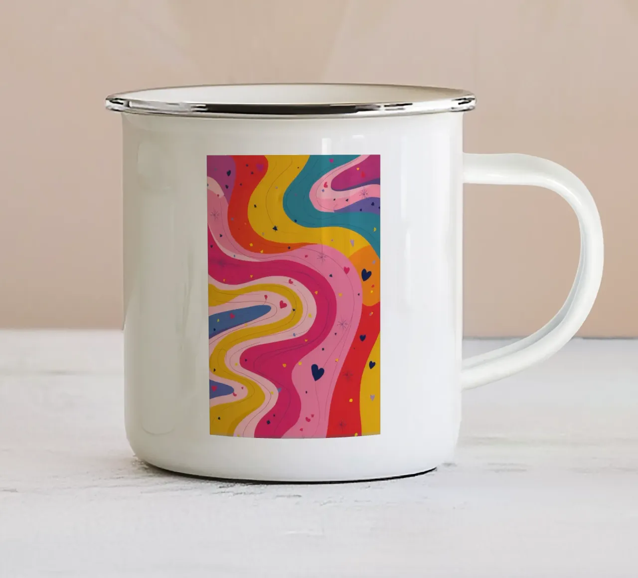 Flusso del fiume Crimson tazza in smalto da Zep Layers