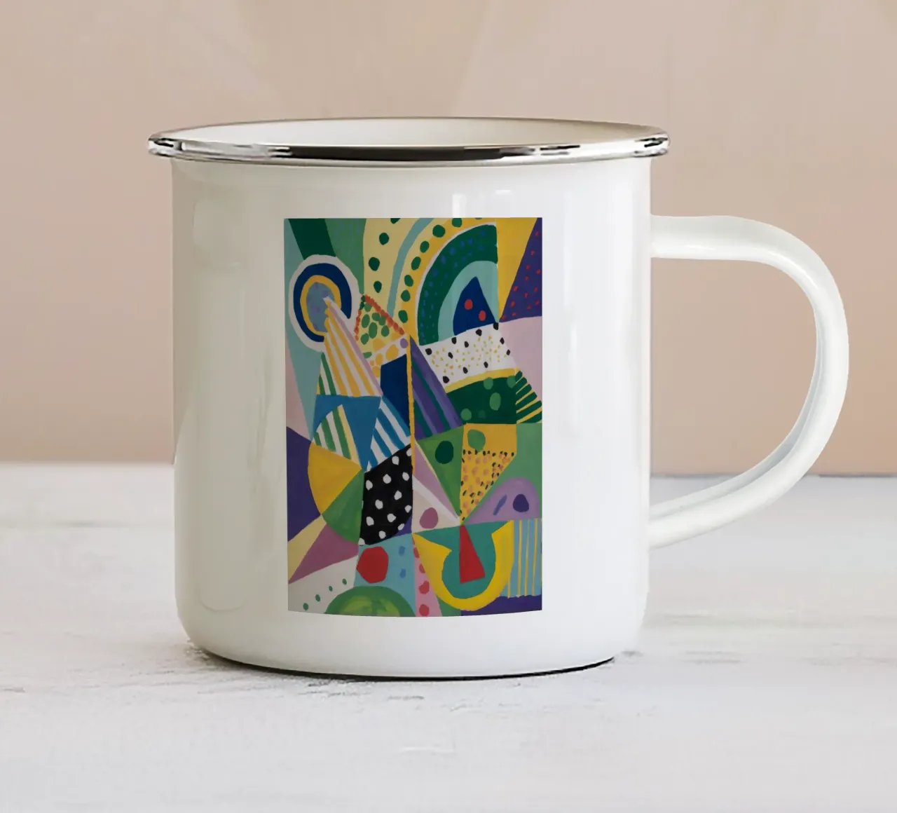 Mezcla geométrica de jungla taza de esmalte de Zep Layers