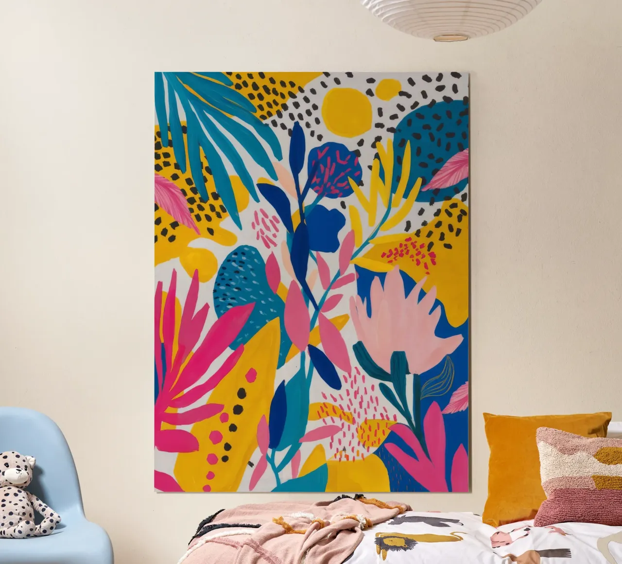 Fantasia di fioritura subacquea poster con telaio in legno da Zep Layers