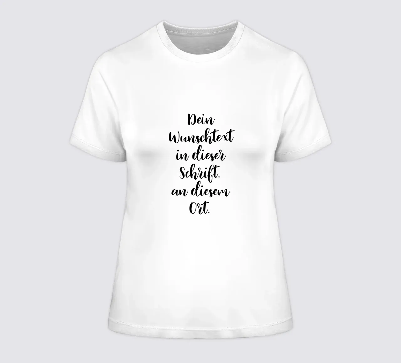 Wunschtext in schwarz weiß - Schreibschrift t-shirt da donna da WORTSPIEL