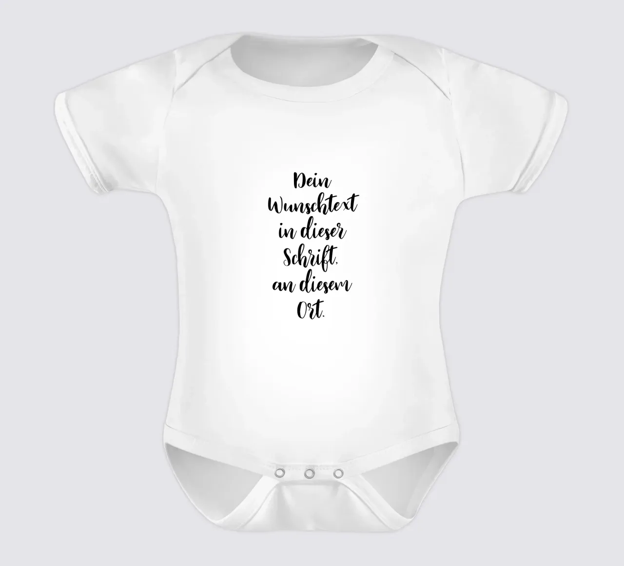 Wunschtext in schwarz weiß - Schreibschrift body neonato maniche corte da WORTSPIEL