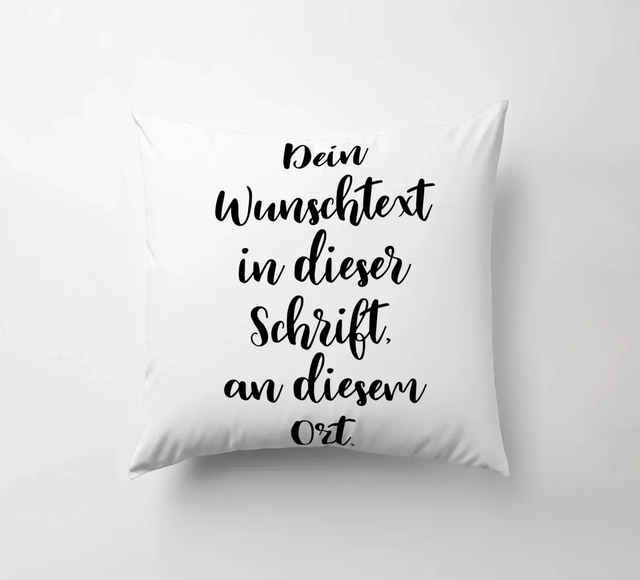 Wunschtext in schwarz weiß - Schreibschrift Kissen von WORTSPIEL