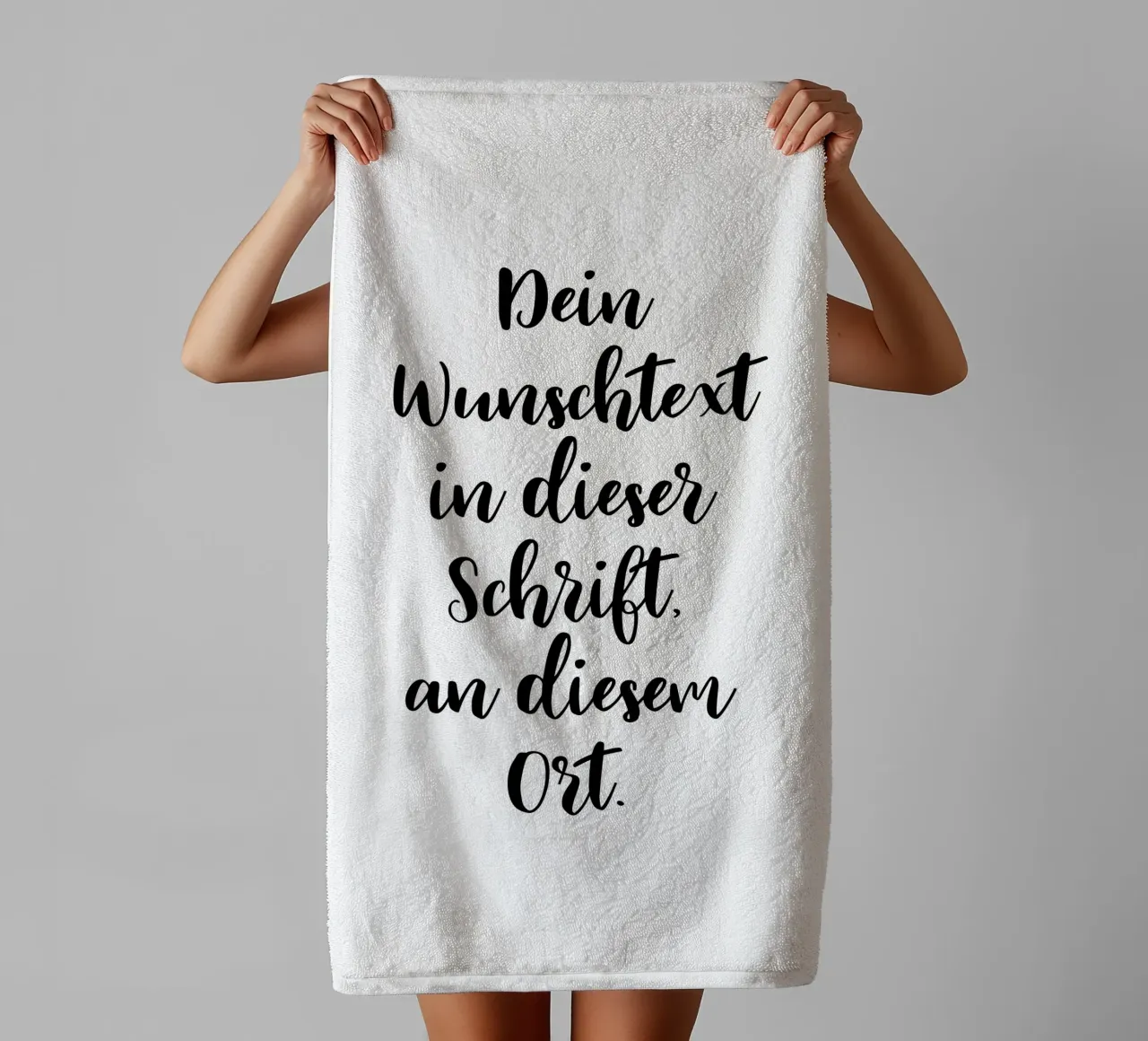 Wunschtext in schwarz weiß - Schreibschrift asciugamano da bagno da WORTSPIEL