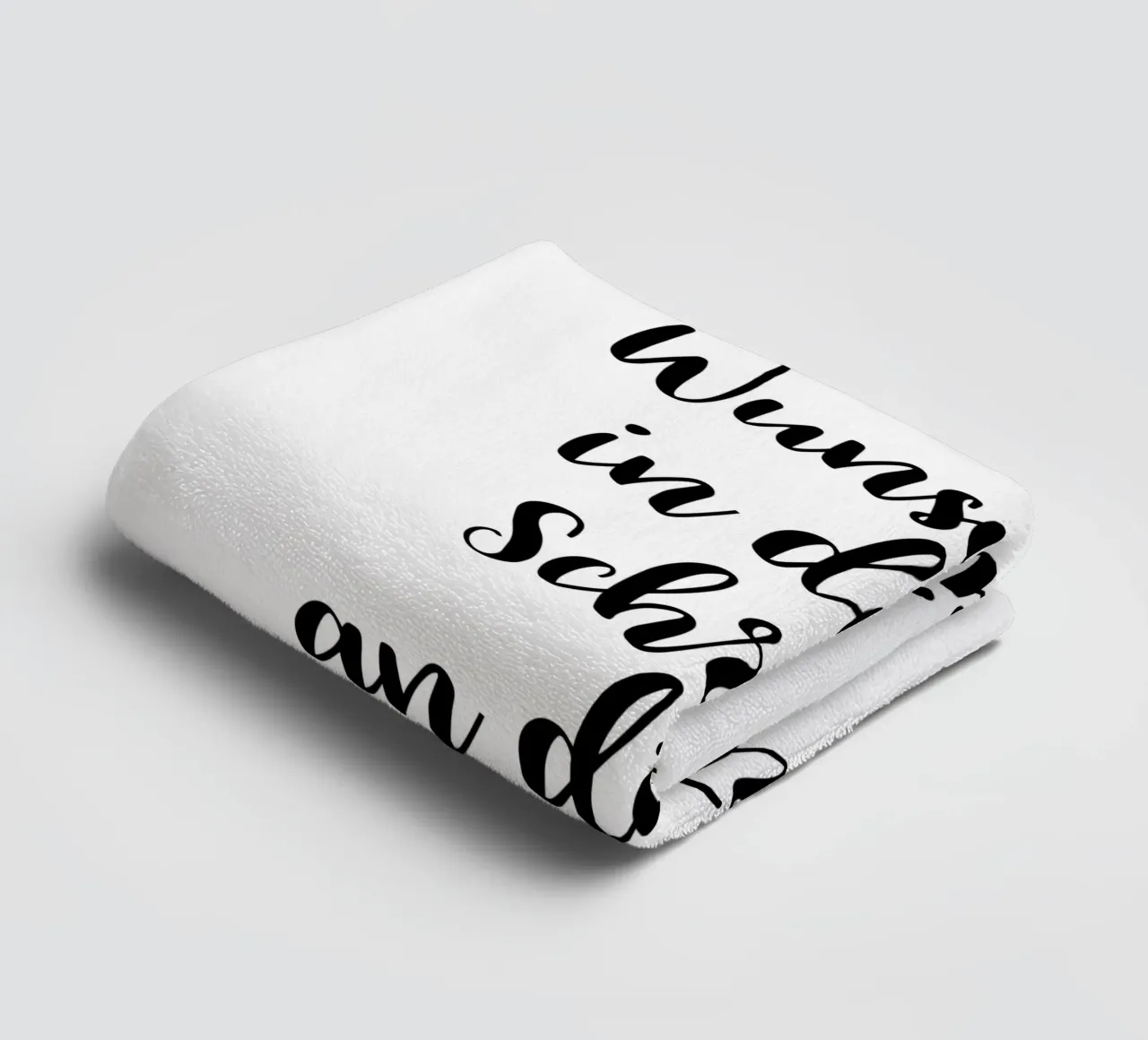 Wunschtext in schwarz weiß - Schreibschrift asciugamano da bagno da WORTSPIEL