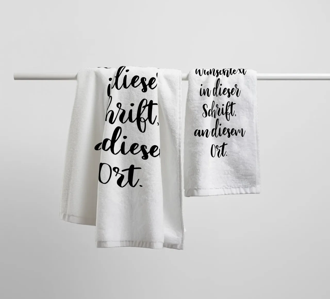 Wunschtext in schwarz weiß - Schreibschrift asciugamano da bagno da WORTSPIEL