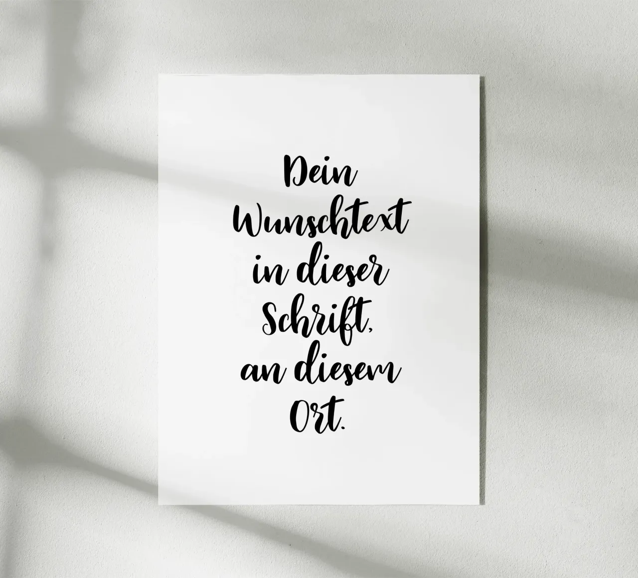 Wunschtext in schwarz weiß - Schreibschrift Acryl-Glas von WORTSPIEL