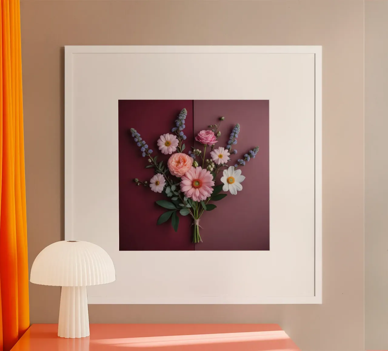 Schöner Blumenstrauß in Pastellfarben arrangiert Poster von DesignDoodle
