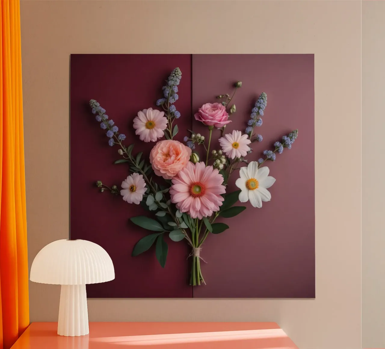 Schöner Blumenstrauß in Pastellfarben arrangiert Poster von DesignDoodle