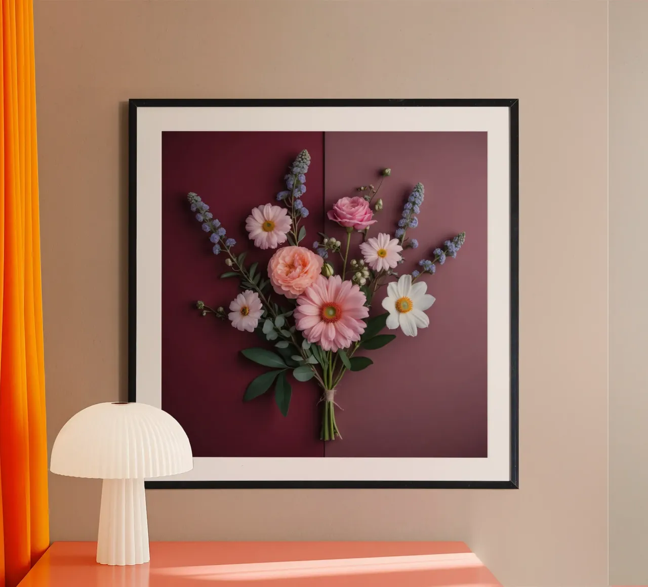Schöner Blumenstrauß in Pastellfarben arrangiert Poster von DesignDoodle