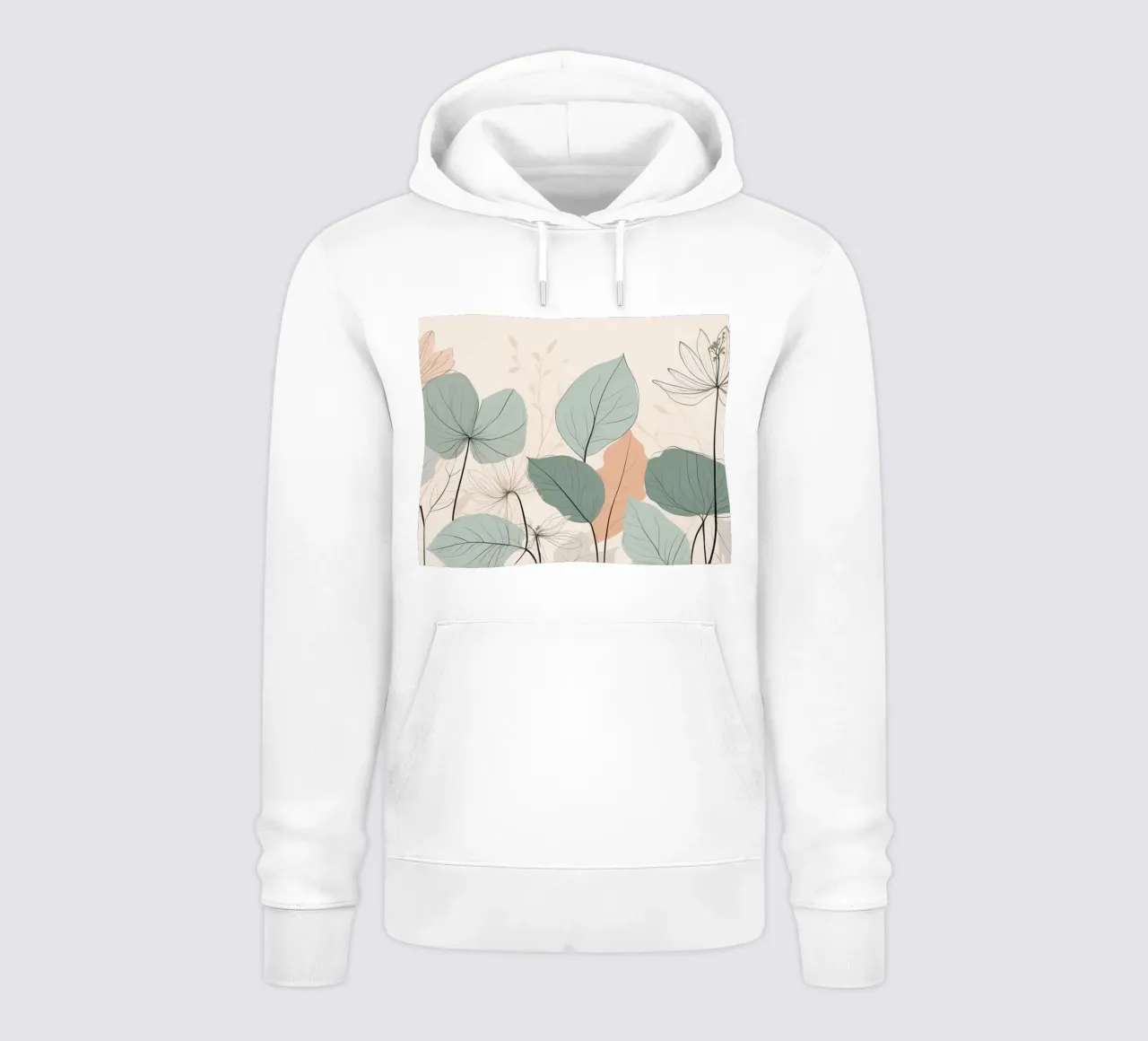 Morbida illustrazione botanica pastello con fiori eleganti felpa con cappuccio da DesignDoodle