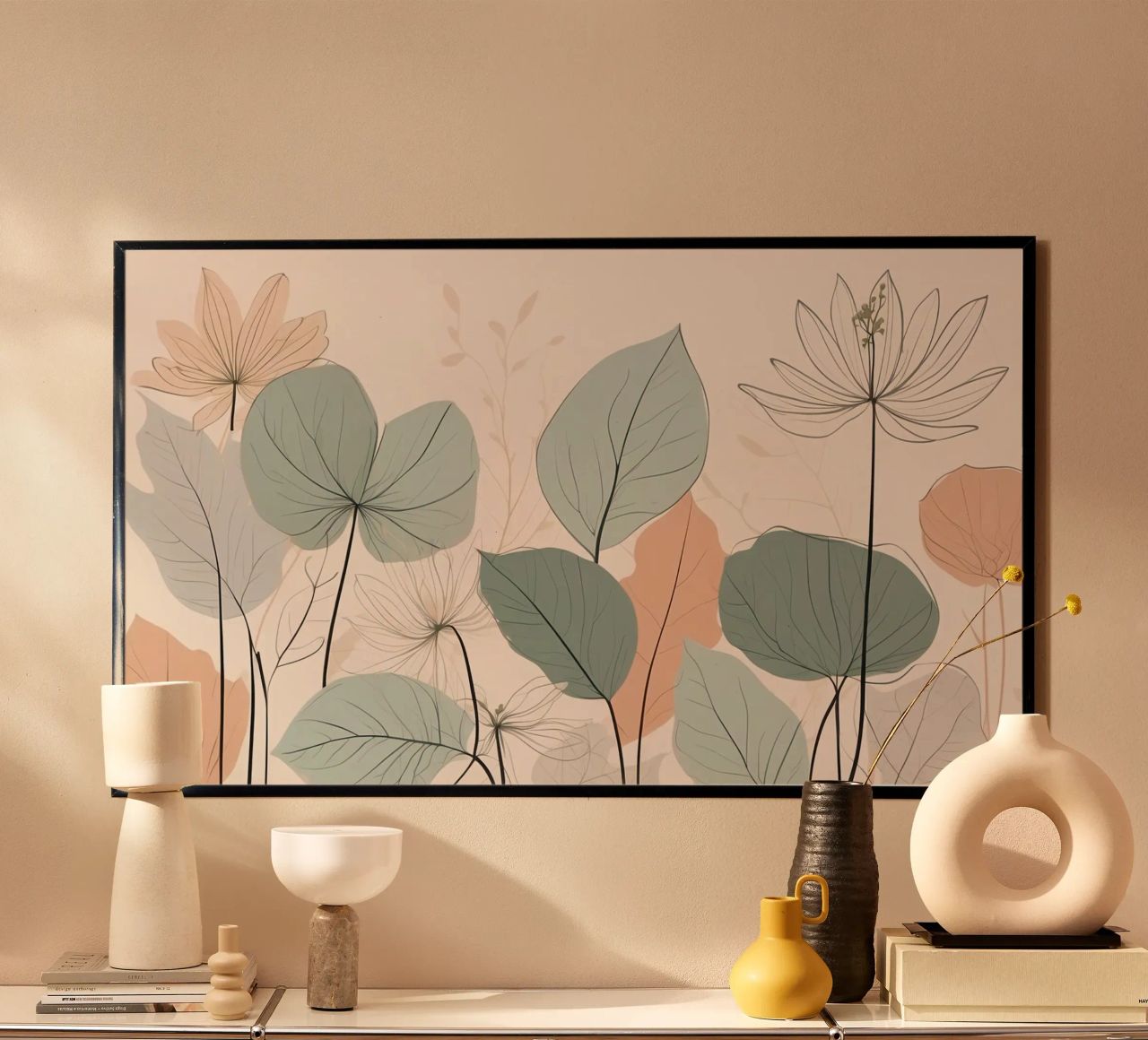 Illustration botanique douce et pastel de fleurs élégantes poster de DesignDoodle
